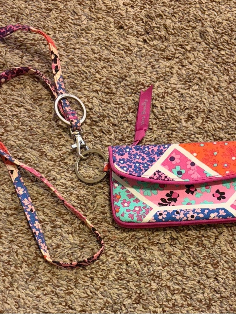 Vera Bradley Floral Wallet/ID on lanyard